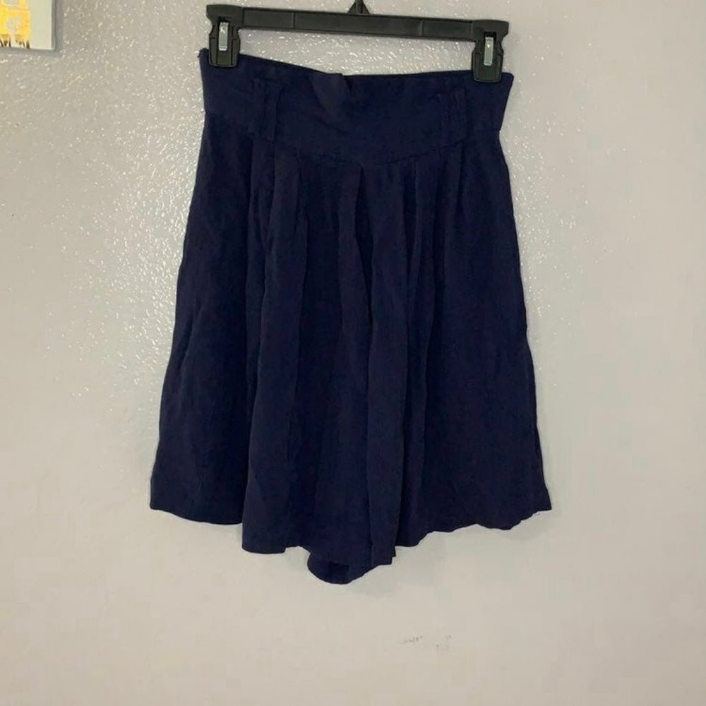 Words vintage blue High waist shorts